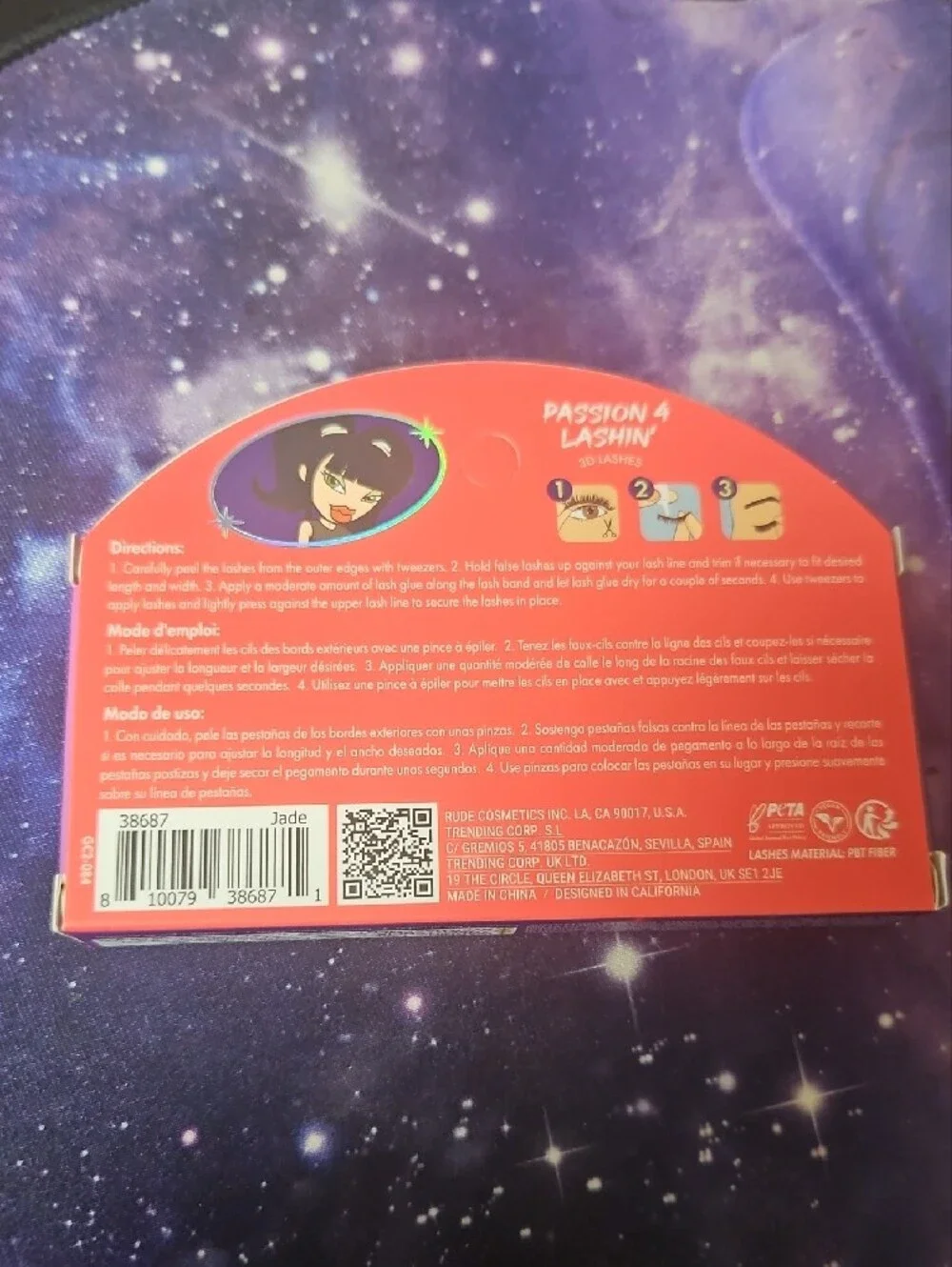 Rude Cosmetics Bratz Passion 4 Lashin' 3D Eyelashed, Jade, Cruelty Free Vegan